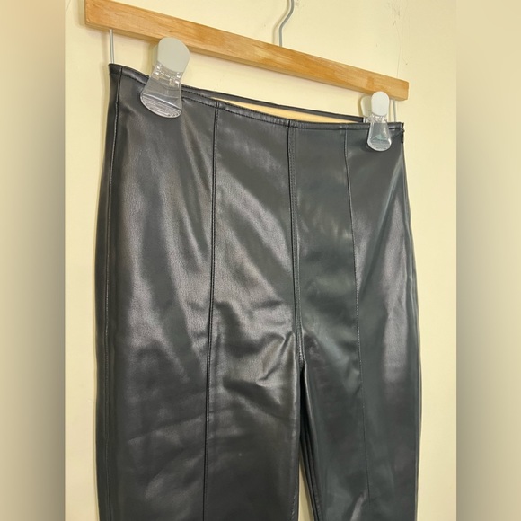 Free People We the Free Faux Leather Ankle Pants Black - Picture 2 of 7